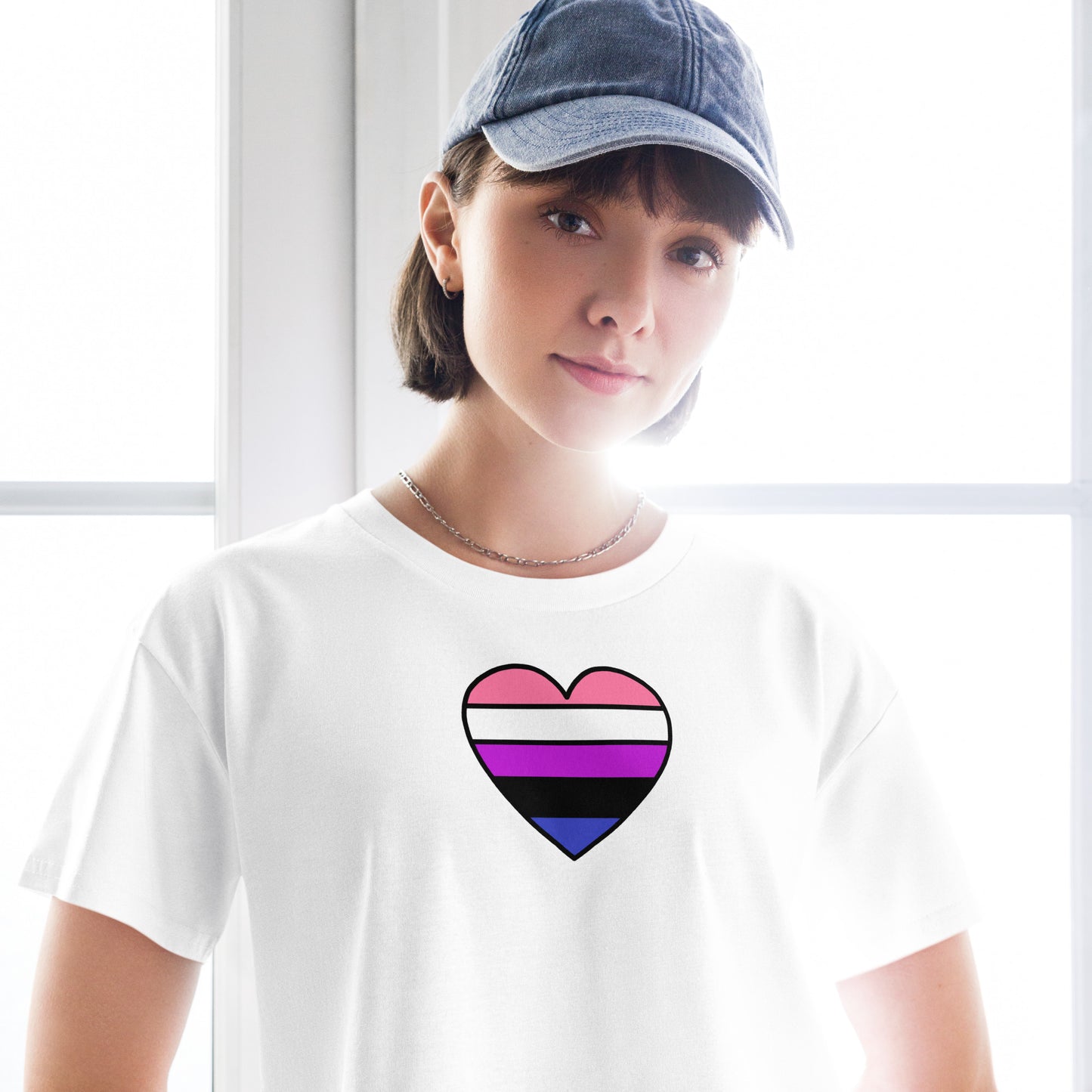Genderfluid Pride Heart Crop Top