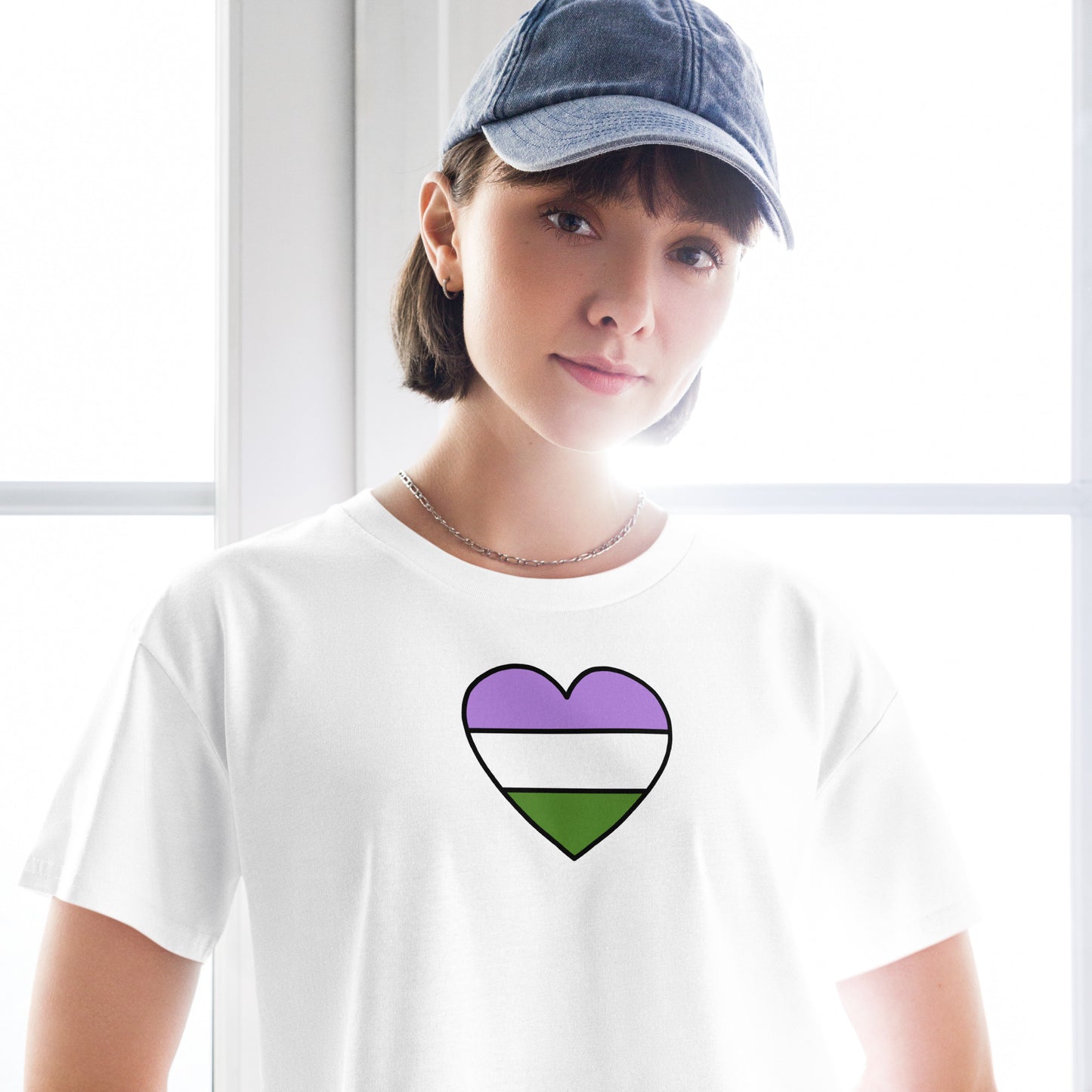 Genderqueer Pride Heart Crop Top