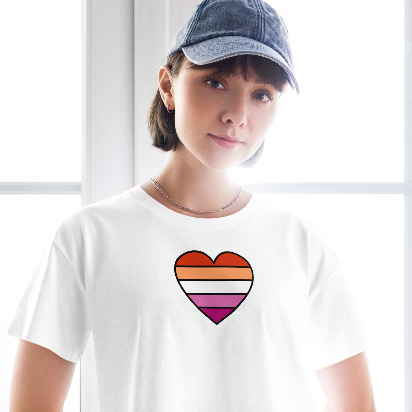 Lesbian Pride Heart Crop Top