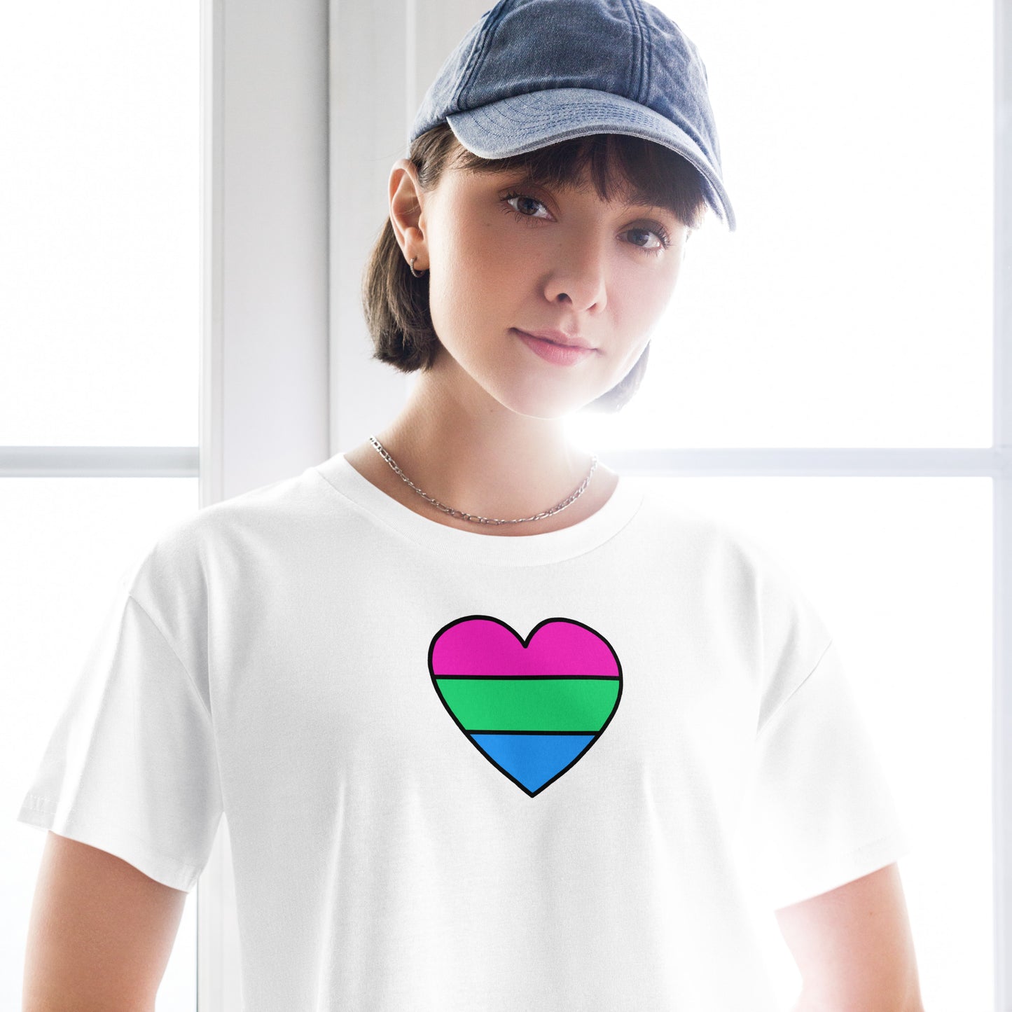 Polysexual Pride Heart Crop Top