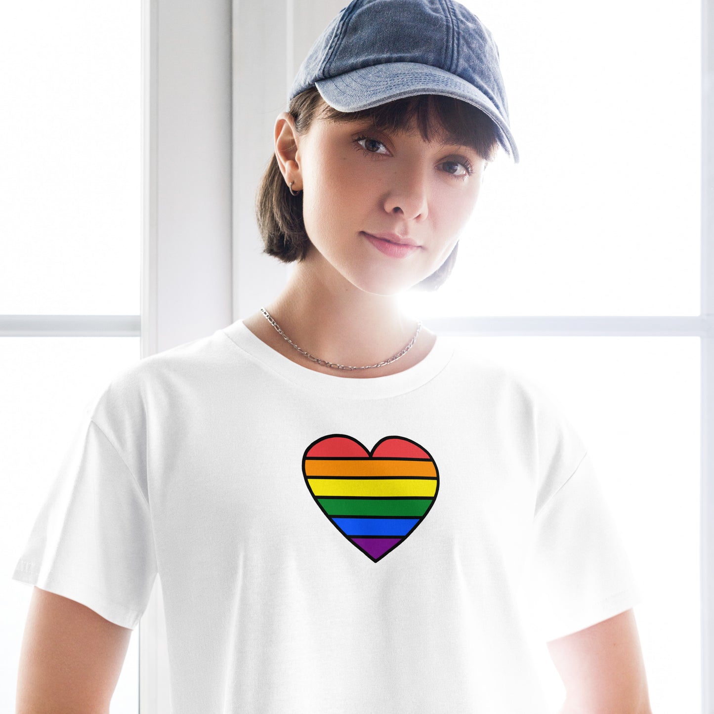 Rainbow Pride Heart Crop Top